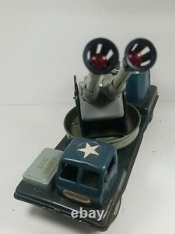TIN TOY Air Defense Pom Pom Gun OP Linemar Japan Truck Tin Toy Vintage UNTESTED