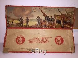 TIPPCO Anti Aircraft Gun 1930s Pre-War Germany Tin Wind Up Toy with Original Box