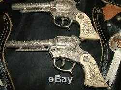 TOY Vintage Wyandotte Toys HOPALONG CASSIDY Double Cap Guns Holster Rig PLUGGED
