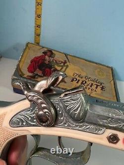 The Hubley Pirate Pistol Double Barreled Cap Gun in Original Box Works