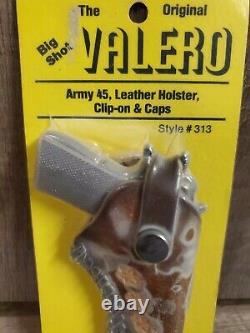 The Original Valero Big Shot Army 45 Cap Gun Leather Holster Vintage New Rare