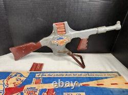 The Sensational Rapid Fire U. S. Sharpshooter Hughes MFG. Toy Gun In Box 1940's