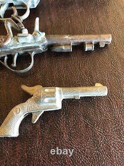 Three Vintage Die Cast Metal Toy Cap Guns