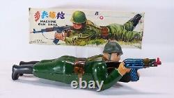 Tin Toy China E 644 Machine Gun Drill Battery Operated