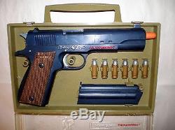 Topper 1965 JOHNNY EAGLE LIEUTENANT Cap Gun with Case + 6 Complete Toy Bullets