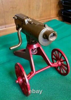 Toy Cast Iron Cap Gun, Anti-aircraft Rapid Fire Machine Gun By Grey Iron, Mtjoy