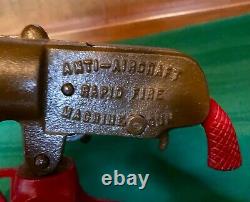 Toy Cast Iron Cap Gun, Anti-aircraft Rapid Fire Machine Gun By Grey Iron, Mtjoy