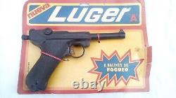 Toy pistol gun luger plastic and tin vintage 1960 argentina muy rara