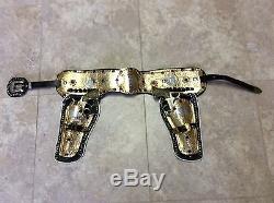 Unbelieveable Roy Rogers Twin Holster Belt With Classy Rr Toy Cap Guns N. R