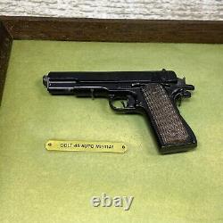 UNIWERK TROFEO N. 1 CAP GUN DISPLAY FRAMED MINIATURE LUGER, colt, Remington, S&W