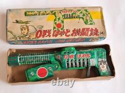 USED Masudaya Zero Fighter Hayato Machine Gun Box Vintage Mitsubishi A6M Tin Toy