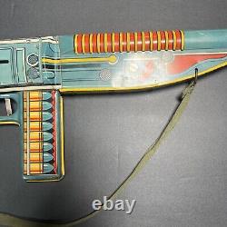 Unique Arts Mfg. Co/ Marx Vintage Tin Litho Toy Machine Gun