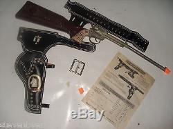 Unusual 1950s Actoy RESTLESS GUN Pistol Holster & Barrel Extension stock rifle