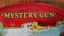 VINTAGE 1929 TOY MYSTERY GUN METAL AIRPLANE BOARD GAME BY McDOWELL MFG