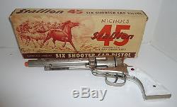 VINTAGE 1950'S NICHOLS STALLION 45 TOY CAP GUN & BULLETS WithORIGINAL BOX