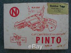 VINTAGE 1950s-1960s NICHOLS PINTO WESTERN CAP GUN TURQUOISE PISTOL N. MINT w BOX