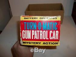 VINTAGE 1960 TIN TOY Car Battery Operated Hwy Patrol T. N. Japan Mystery Turn-Gun