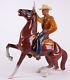 Vintage Hartland Western Cowboy & Horse With Gun Plastic Toy Figurine