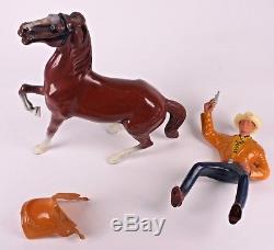 VINTAGE HARTLAND WESTERN COWBOY & HORSE With GUN PLASTIC TOY FIGURINE