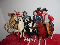 Vintage Hartland Western Figure Lot, Seth Adams, Roy Rogers + Horses Guns Vg-ex