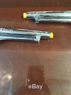Vintage Hubley 1958 Colt 45 Dual Diecast Toy Cap Guns With Holster And Bullets