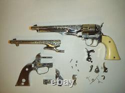 VINTAGE HUBLEY COLT 45 CAP GUN and Parts LOT