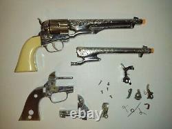 VINTAGE HUBLEY COLT 45 CAP GUN and Parts LOT