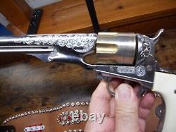 VINTAGE HUBLEY COLT 45 DIECAST CAP GUN /Custom dual holster. EXCELLENT COND# 387