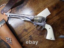 VINTAGE HUBLEY COLT 45 DIECAST CAP GUN /Custom dual holster. EXCELLENT COND# 387