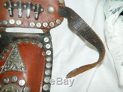 Vintage Leather Roy Rogers Play Double Gun Revolver Holster Vgc