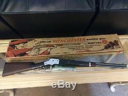 VINTAGE MATTEL #544 OFFICIAL WINCHESTER SADDLE GUN + 3 BULLETS with ORIGINAL BOX