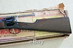 VINTAGE MATTEL SHOOTIN SHELL COLT SIX SHOOTER RIFLE TOY CAP GUN With Box