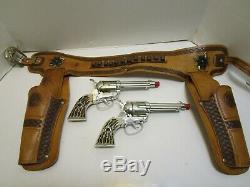VINTAGE MATTEL SHOOTIN SHELL FANNER CAP GUNS With/HOLSTER