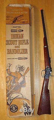 Vintage Mattel Shootin' Shell Indian Scout Toy Rifle Gun In Original Box (1958)