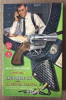 Vintage Mattel Shootin Shell Toy Cap Gun Complete Detective Set Snub-nose. 38
