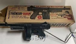VINTAGE Mattel Thunder Burp Toy Machine Gun With Box