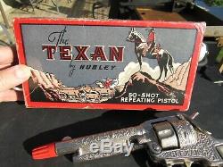 VINTAGE ORIGINAL c1935 THE TEXAN CAP GUN BY HUBLEY NOS MIB BOX NEVER FIRED