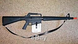 VINTAGE RARE Marx M-16 Machine Gun BIG Realistic Sound Near Mint with Strap Toy