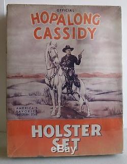 VINTAGE W. M. BOYD HOPALONG CASSIDY CAP GUNS AND HOLSTER SET With ORIGINAL BOX
