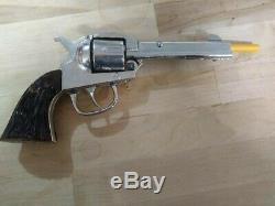 VINTAGE c1940s KILGORE BIG HORN CAP GUN RARE POLISHED NICKEL EXTREMELY NICE