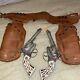 Vtg Gunsmoke Western Marshal Matt Dillon Genuine Cowhide Stud Belt Gun Holster