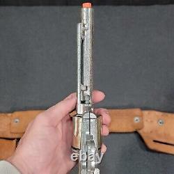 VTG Mattel Shootin Shell. 45 Toy Cap Gun Revolver 11 with Tophand Tex Tan Holster