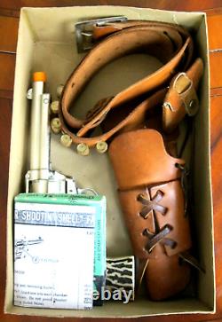 Very Rare Mattel Shootin' Shell Left Handed Frontier Cap Gun Set Original Box