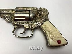 Vintage 1940 Stevens'49-ER' Toy Cap Gun. Gold Wash Finish. Very Good. Works