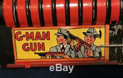Vintage 1940's Marx G-Man Gun Collection, Tommy Gun, & 2 Pistols. 2 Orig Boxes