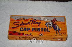 Vintage 1940s Era Perry Co. Waco Texas Nichols Silver Pony Toy Cap Gun Box ONLY