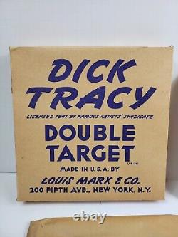 Vintage 1941 Marx Dick Tracy Double Target Colorful Tin Target With Toy Gun