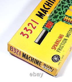 Vintage 1950's 3321 Machine Gun Tin Litho Friction Toy Modern Toys Japan In Box