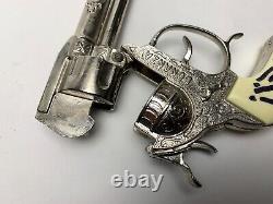 Vintage 1950's-60's Bonanza Toy Cap Gun + Bonanza Holster. Pistol is MINT