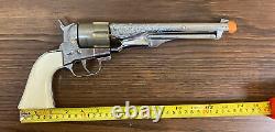 Vintage 1950's-60's Hubley Colt 45 Cap Gun Original Grips 14 Long Made In USA